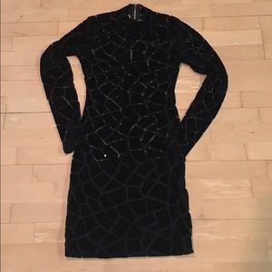 Black cow print see through dress